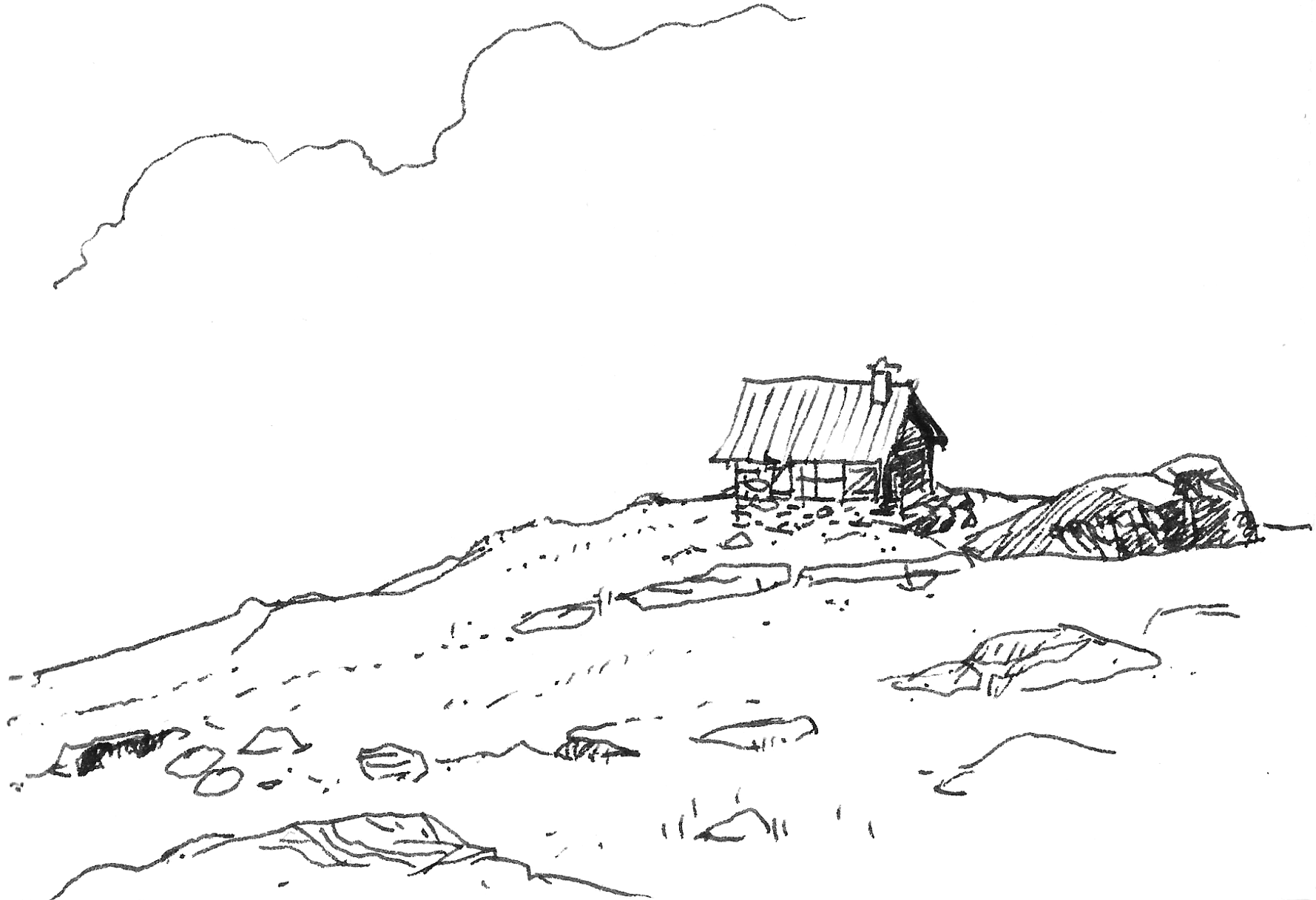 Cabane de berger au refuge du Viso à 14h50